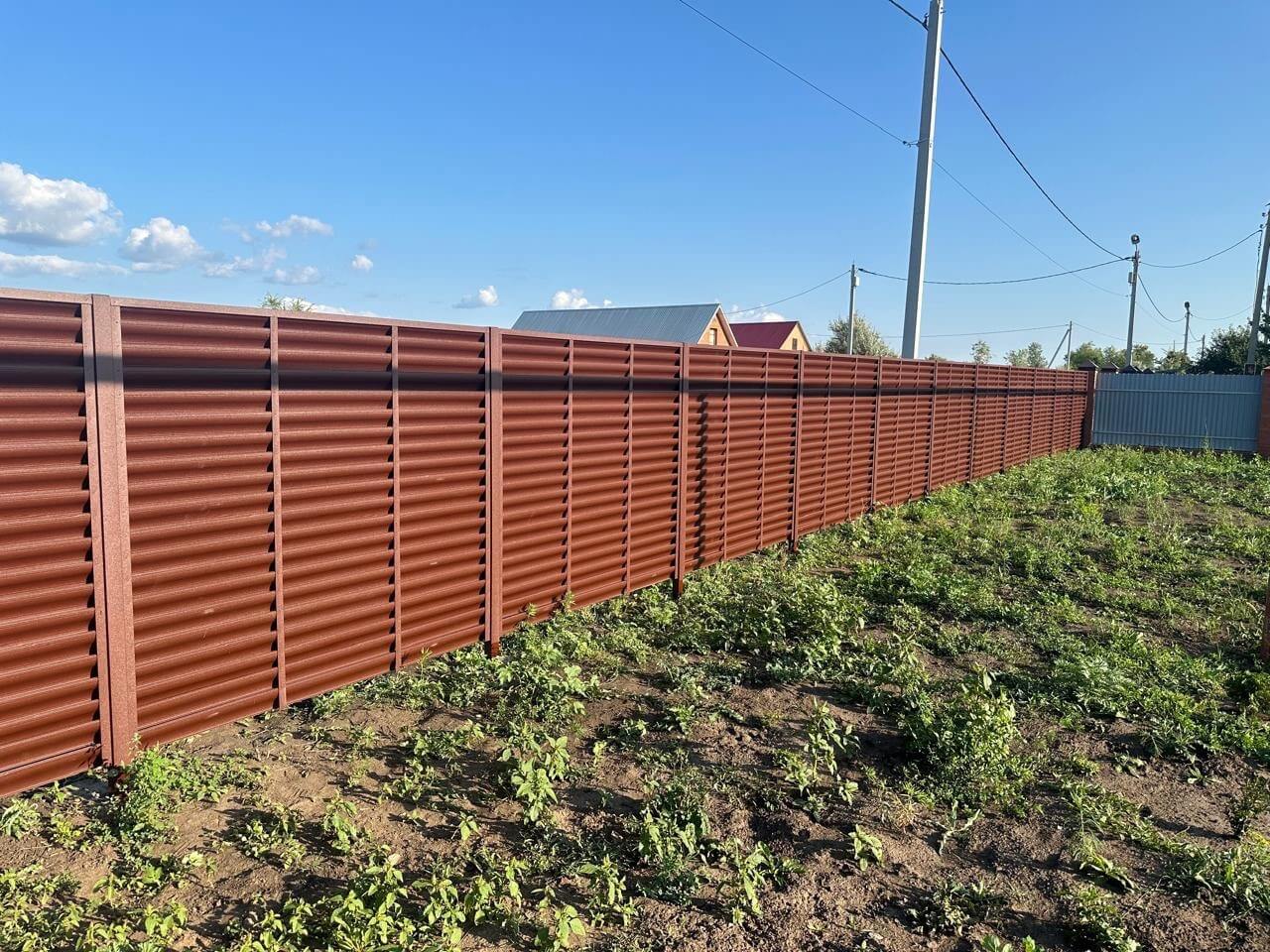 Забор из ламелей Еврожалюзи 53м RAL8017/8017 Шоколад двусторонний МАТТЕ в Элисте